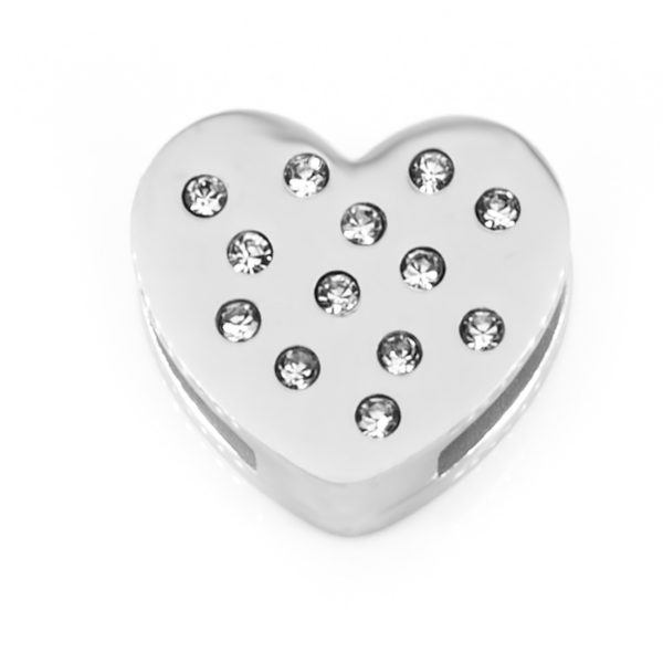 BRUNOshop.cz S3592 Přívěsek na plochý náramek HEART CRYSTAL