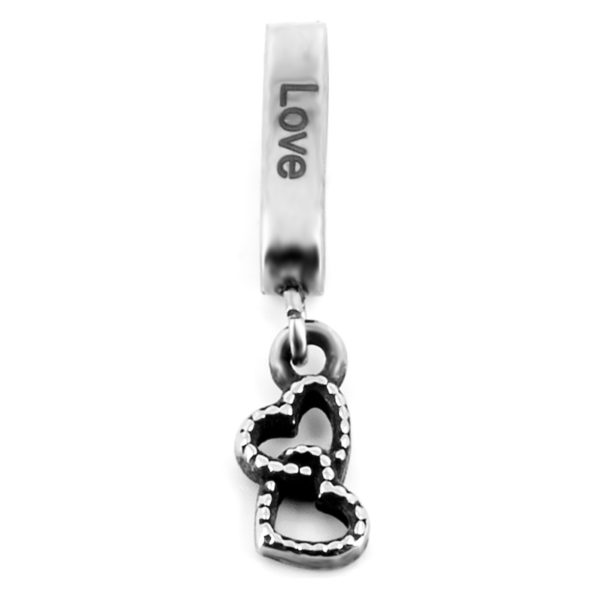 BRUNOshop.cz S3614 Visací přívěsek na plochý náramek MINI TWO HEARTS LOVE