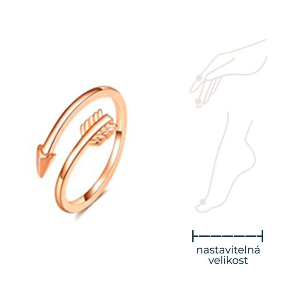 BRUNOshop.cz S3763 Otevřený prstýnek ARROW ROSE GOLD