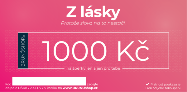 BRUNOshop.cz Elektronický poukaz Z LÁSKY 1 000 Kč