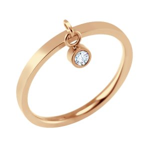 BRUNOshop.cz S3963 Prsten s kamínkovým přívěskem ROSE GOLD Velikost: 9 (EU: 59 - 61)