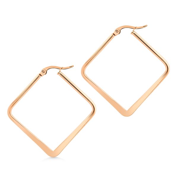 BRUNOshop.cz S4039 Náušnice plochý ČTVEREC ROSE GOLD